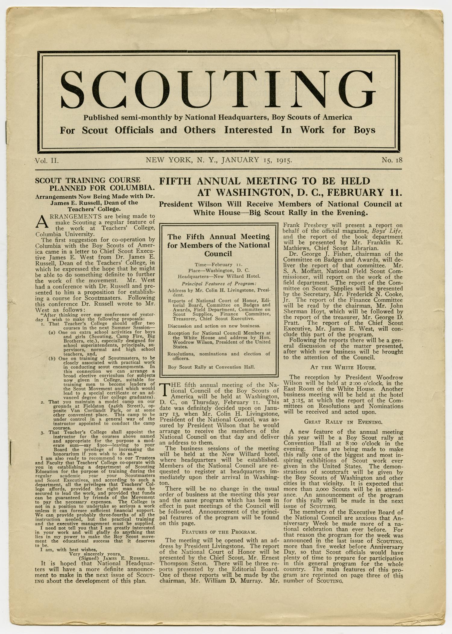 Scouting, Volume 2, Number 18, January 15, 1915
                                                
                                                    1
                                                