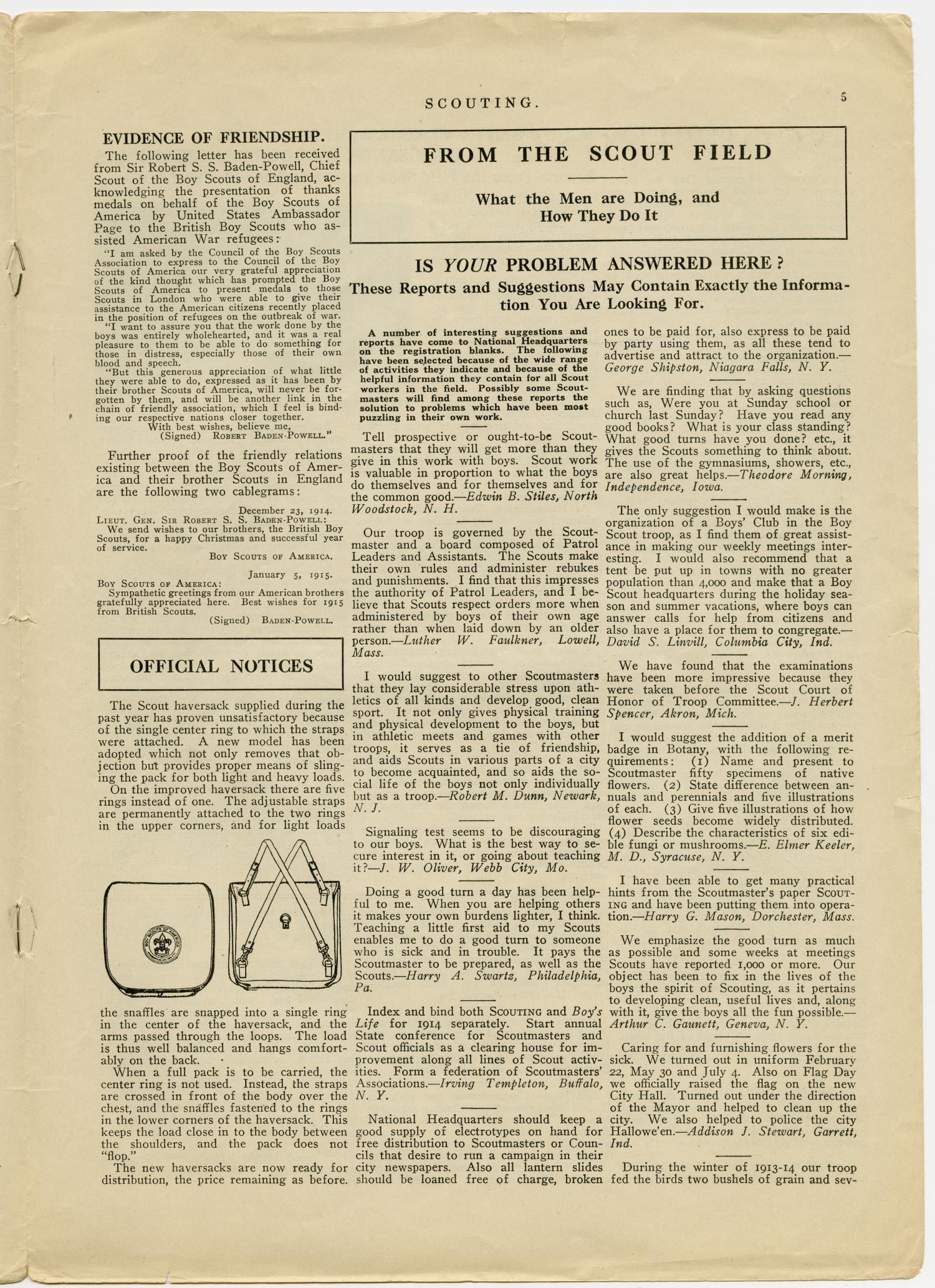Scouting, Volume 2, Number 18, January 15, 1915
                                                
                                                    5
                                                