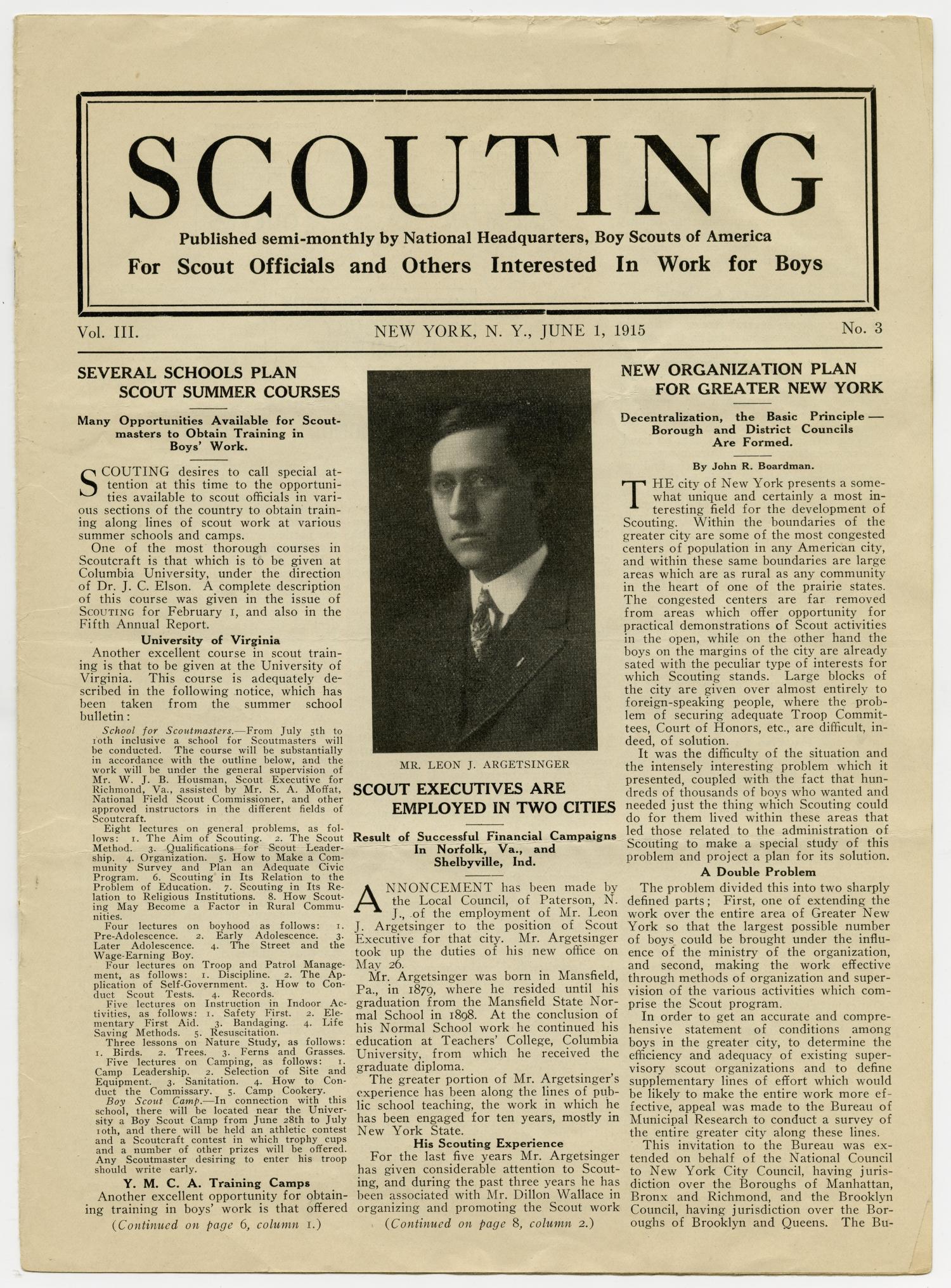 Scouting, Volume 3, Number 3, June 1, 1915
                                                
                                                    1
                                                