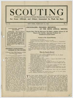 Primary view of object titled 'Scouting, Volume 3, Number 20, February 15, 1916'.