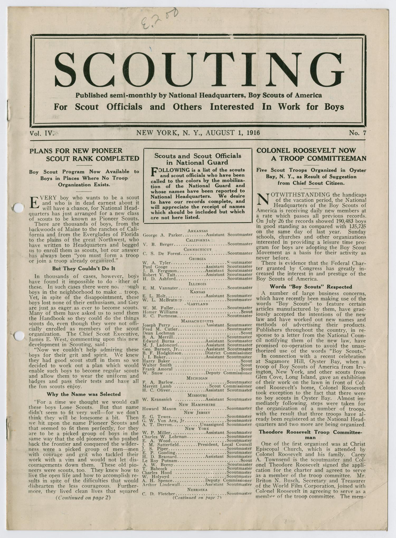Scouting, Volume 4, Number 7, August 1, 1916
                                                
                                                    1
                                                
