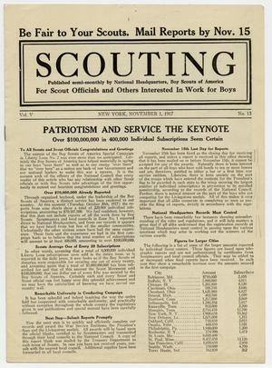Primary view of object titled 'Scouting, Volume 5, Number 13, November 1, 1917'.