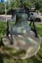 Primary view of Milam County Courthouse grounds, Confederate bell