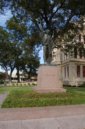 Primary view of object titled 'Ben Milam statue, Milam County Courthouse grounds'.