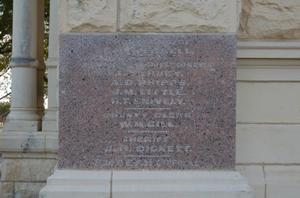 Primary view of object titled 'Milam County Courthouse, detail of cornerstone'.