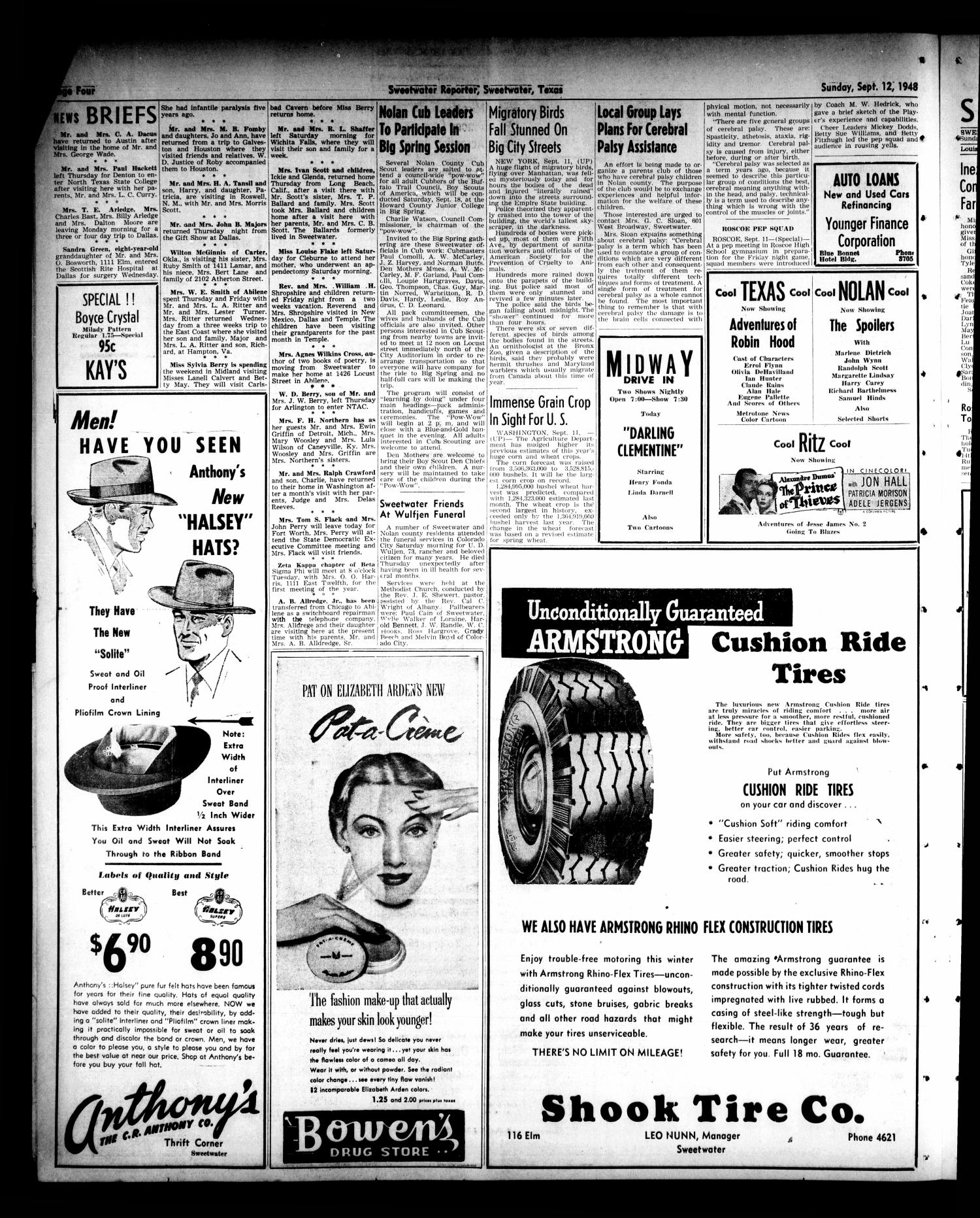 Sweetwater Reporter (Sweetwater, Tex.), Vol. 51, No. 218, Ed. 1 Sunday, September 12, 1948
                                                
                                                    [Sequence #]: 4 of 24
                                                