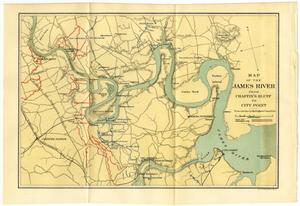 Primary view of object titled 'Map of the James River from Chaffin's Bluff to City Point'.