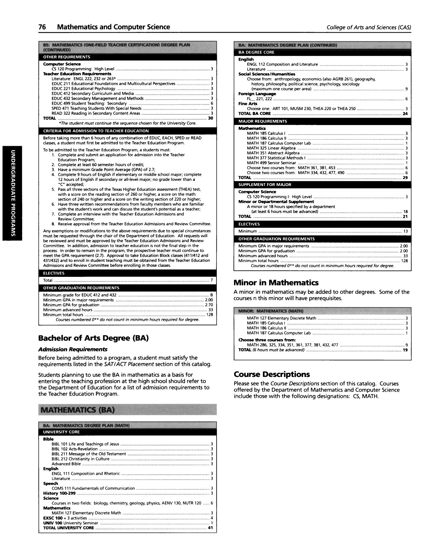 Catalog of Abilene Christian University, 2005-2006
                                                
                                                    76
                                                