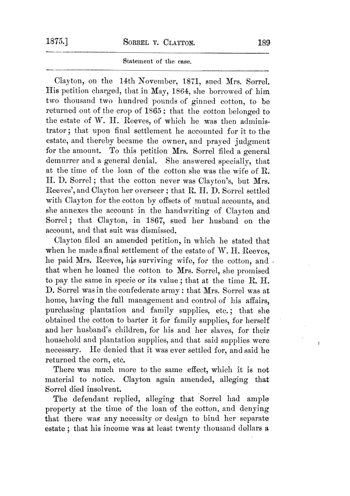Cases argued and decided in the Supreme Court of Texas, during the latter part of the Tyler term, 1874, and the first part of the Galveston term, 1875.  Volume 42.
                                                
                                                    189
                                                