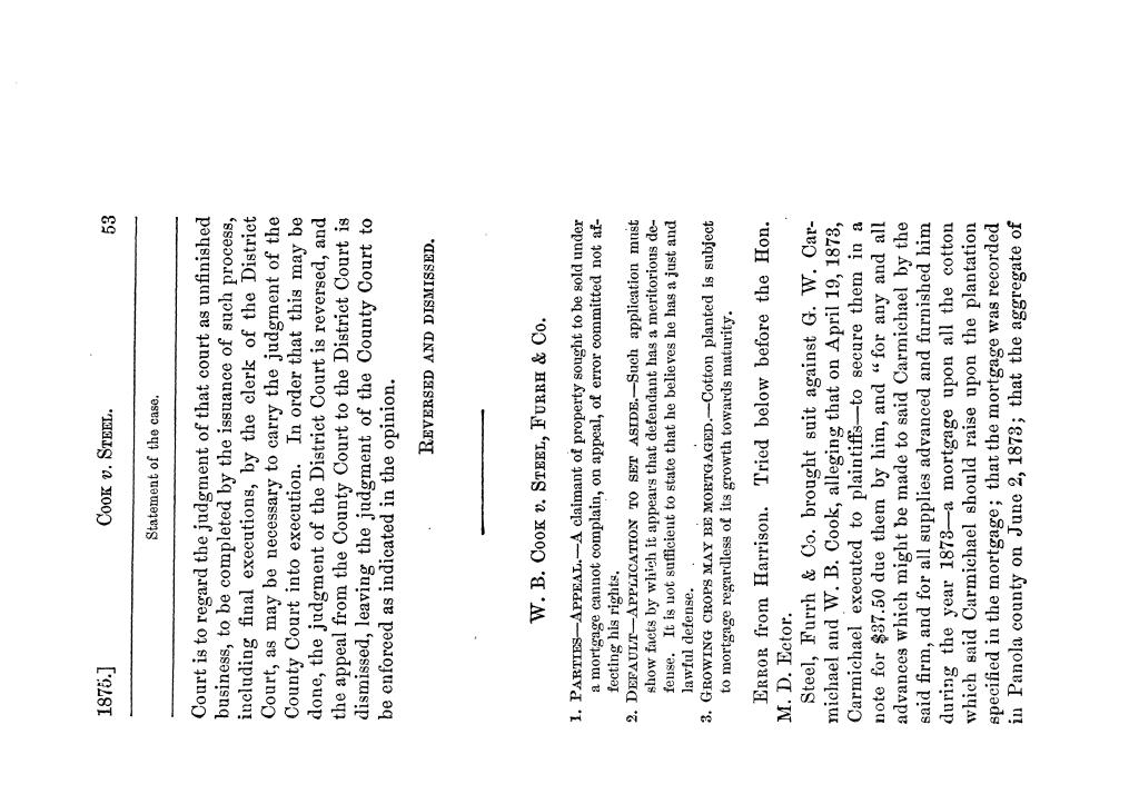 Cases argued and decided in the Supreme Court of Texas, during the latter part of the Tyler term, 1874, and the first part of the Galveston term, 1875.  Volume 42.
                                                
                                                    53
                                                