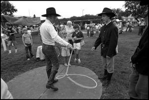 Primary view of object titled '[Kevin Fitzpatrick Teaching Roping Techniques]'.