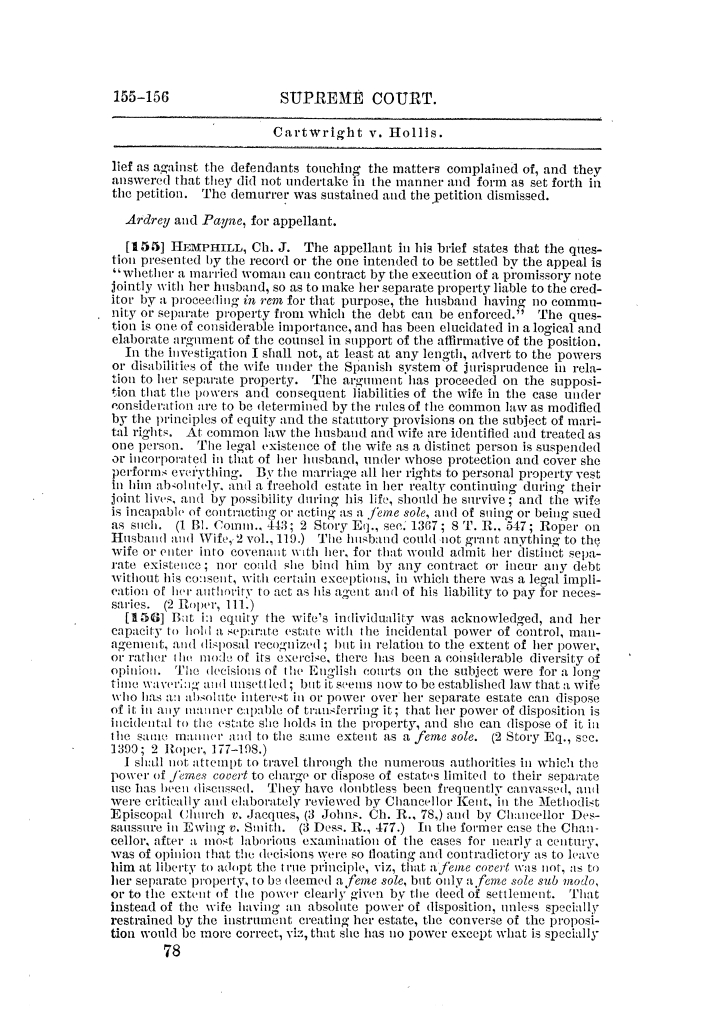 Reports of cases argued and decided in the Supreme Court of the State of Texas during a part of December term, 1849, at Austin and a part of Galveston Term, 1851. Volume 5.
                                                
                                                    78
                                                