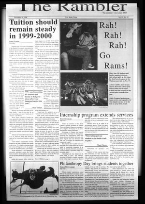 Primary view of object titled 'The Rambler (Fort Worth, Tex.), Vol. 81, No. 22, Ed. 1 Wednesday, November 18, 1998'.