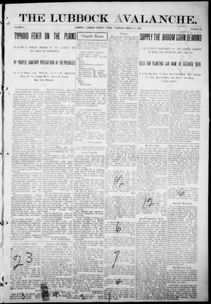 The Lubbock Avalanche. (Lubbock, Texas), Vol. 10, No. 36, Ed. 1 Thursday, March 17, 1910