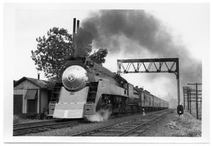 Primary view of object titled '[Southern Pacific train departing from Dallas]'.
