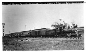 Primary view of object titled '[First Union Pacific passenger train leaves Ft. Collins]'.