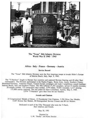 Primary view of object titled 'Texas 36th Infantry Division Memorial'.