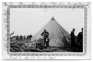 Primary view of object titled 'Soldiers working outside tent Ft. Worth 1941'.
