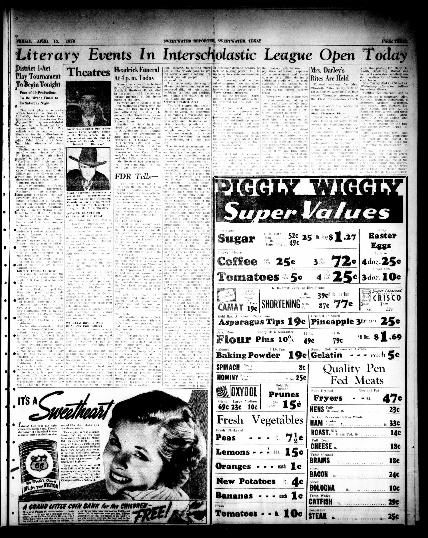 Sweetwater Reporter (Sweetwater, Tex.), Vol. 40, No. 323, Ed. 1 Friday, April 15, 1938
                                                
                                                    [Sequence #]: 3 of 16
                                                