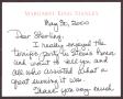 Primary view of [Letter from Margaret King Stanley to Sterling Houston - May 30, 2000]