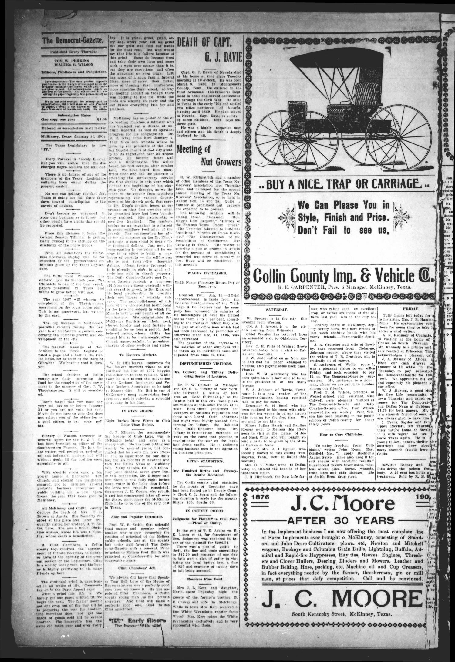 The Weekly Democrat-Gazette (McKinney, Tex.), Vol. 23, No. 50, Ed. 1 Thursday, January 17, 1907
                                                
                                                    [Sequence #]: 2 of 8
                                                