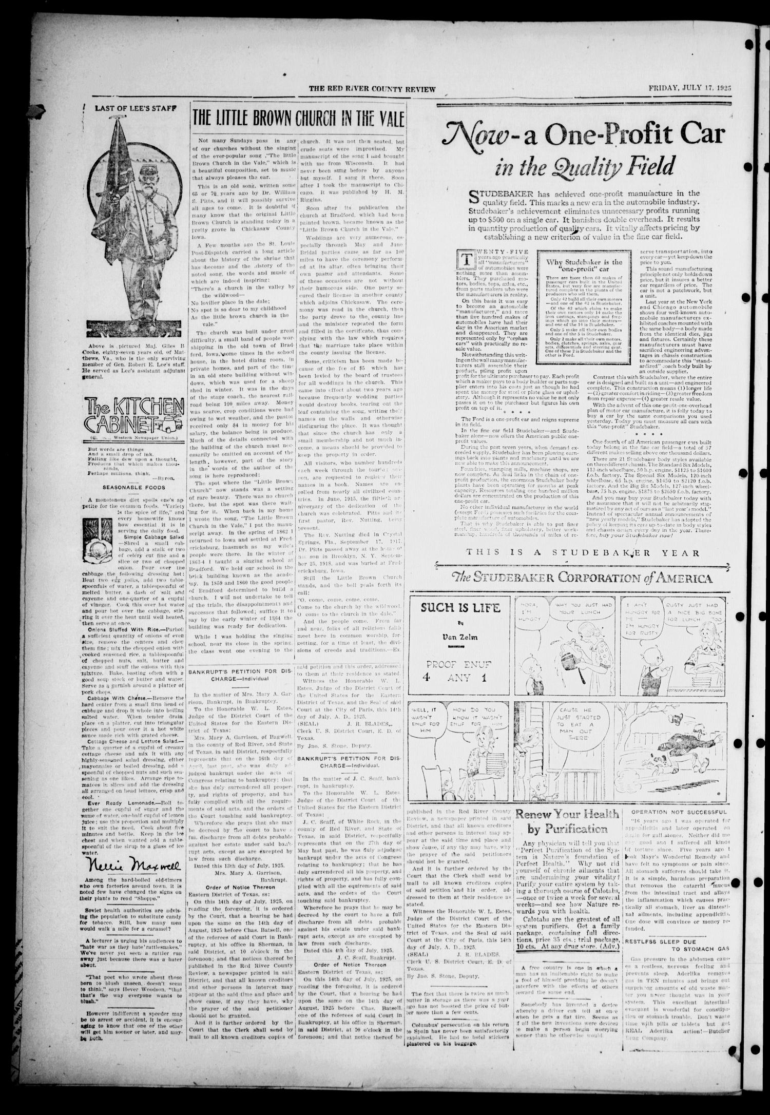Red River County Review (Clarksville, Tex.), Vol. 5, No. 15, Ed. 1 Friday, July 17, 1925
                                                
                                                    [Sequence #]: 2 of 8
                                                