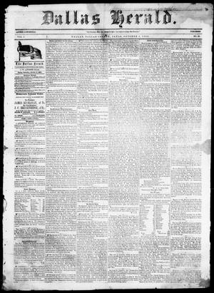 Primary view of object titled 'Dallas Herald. (Dallas, Tex.), Vol. 5, No. 20, Ed. 1 Saturday, October 4, 1856'.