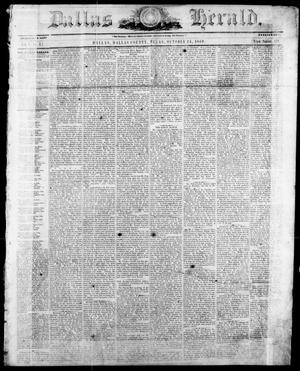 Primary view of object titled 'Dallas Herald. (Dallas, Tex.), Vol. 9, No. 3, Ed. 1 Wednesday, October 24, 1860'.