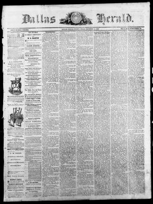 Primary view of object titled 'Dallas Herald. (Dallas, Tex.), Vol. 15, No. 13, Ed. 1 Saturday, December 14, 1867'.