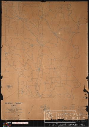 Primary view of object titled '1936 General Highway Map of Bosque County, Texas'.