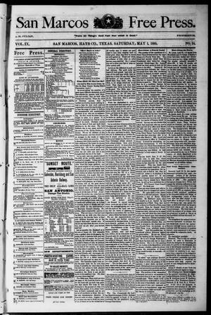 Primary view of object titled 'San Marcos Free Press. (San Marcos, Tex.), Vol. 9, No. 24, Ed. 1 Saturday, May 1, 1880'.