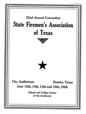 Primary view of object titled '52nd Annual Convention State Firemen's Association of Texas'.