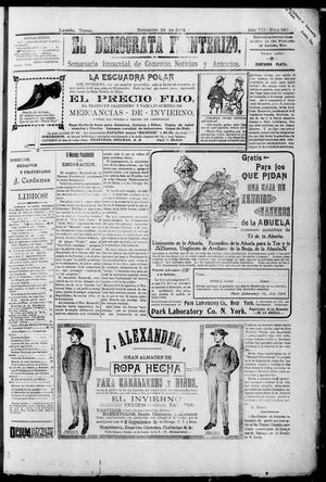Primary view of object titled 'El Democrata Fronterizo. (Laredo, Tex.), Vol. 7, No. 380, Ed. 1 Saturday, December 24, 1904'.