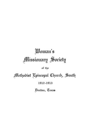 Primary view of object titled 'Woman's Missionary Society of the Methodist Episcopal Church: 1912-1913'.