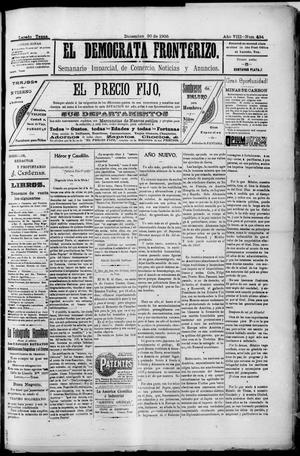 Primary view of object titled 'El Democrata Fronterizo. (Laredo, Tex.), Vol. 8, No. 434, Ed. 1 Saturday, December 30, 1905'.