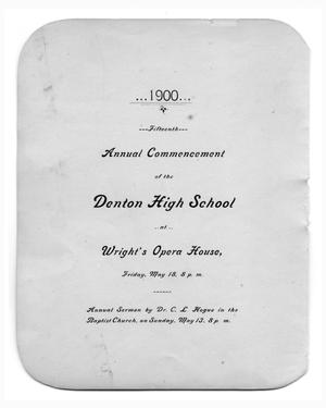 Primary view of object titled 'Fifteenth Annual Commencement of the Denton High School'.