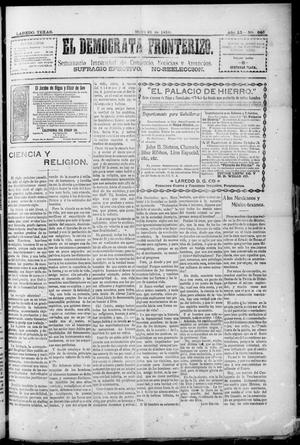Primary view of object titled 'El Democrata Fronterizo. (Laredo, Tex.), Vol. 11, No. 646, Ed. 1 Saturday, May 28, 1910'.