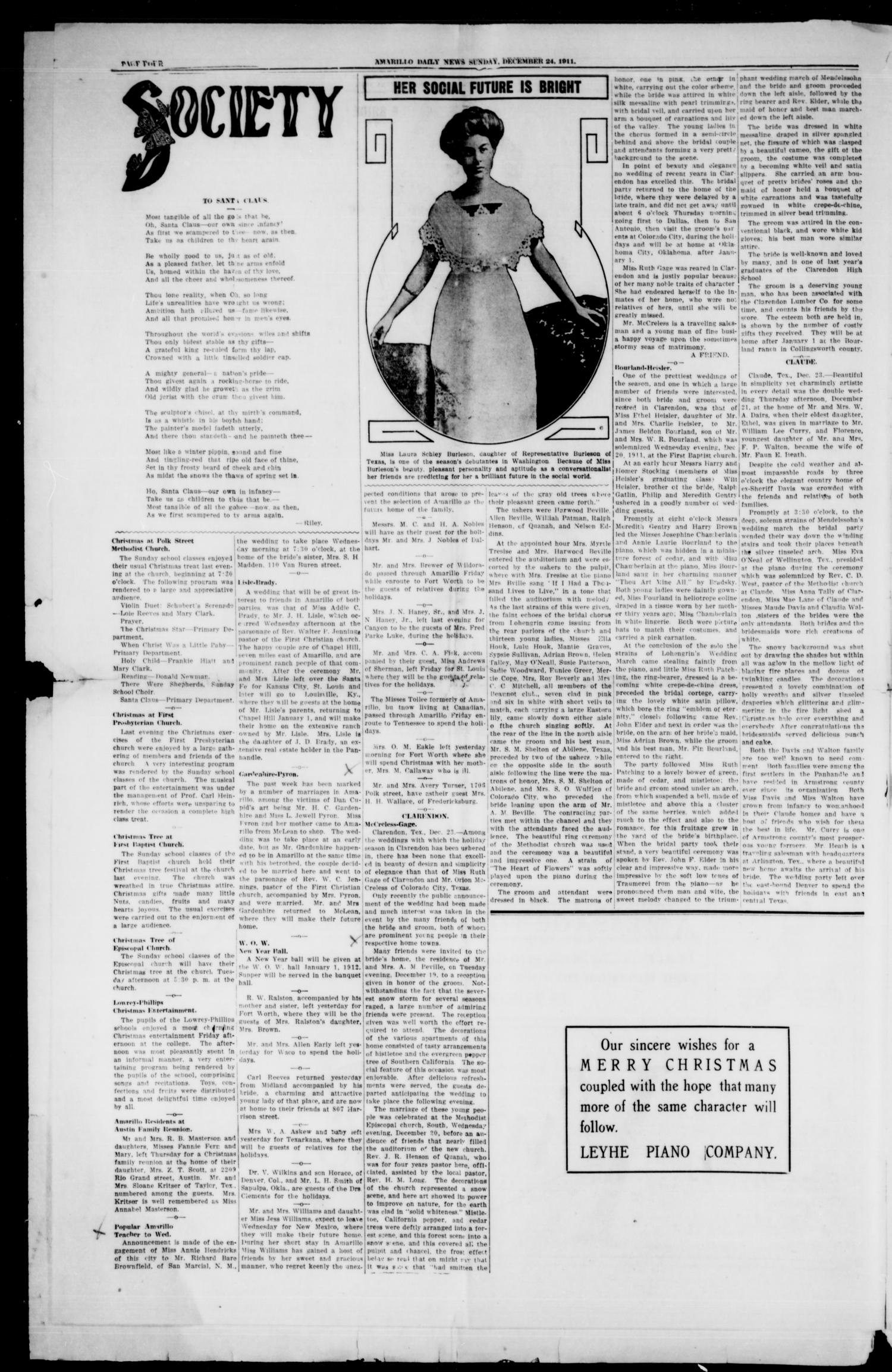 Amarillo Daily News (Amarillo, Tex.), Vol. 3, No. 43, Ed. 1 Sunday, December 24, 1911
                                                
                                                    [Sequence #]: 4 of 12
                                                