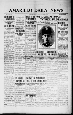 Primary view of object titled 'Amarillo Daily News (Amarillo, Tex.), Vol. 3, No. 313, Ed. 1 Saturday, November 2, 1912'.