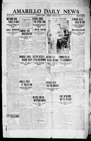 Primary view of object titled 'Amarillo Daily News (Amarillo, Tex.), Vol. 4, No. 51, Ed. 1 Wednesday, January 1, 1913'.