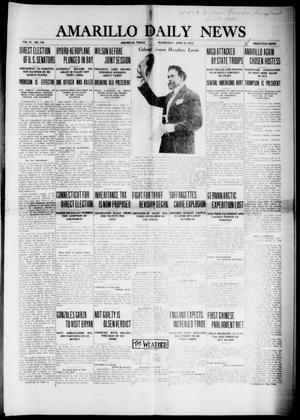 Primary view of object titled 'Amarillo Daily News (Amarillo, Tex.), Vol. 4, No. 135, Ed. 1 Wednesday, April 9, 1913'.