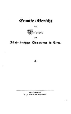Primary view of object titled 'Comite-Bericht des Vereines'.