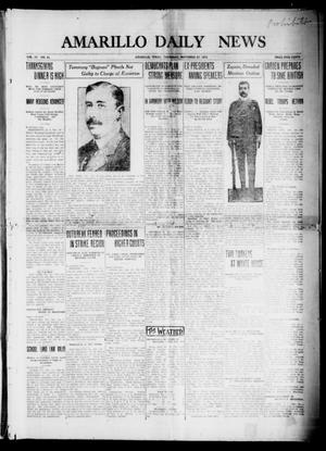 Primary view of object titled 'Amarillo Daily News (Amarillo, Tex.), Vol. 4, No. 21, Ed. 1 Thursday, November 27, 1913'.