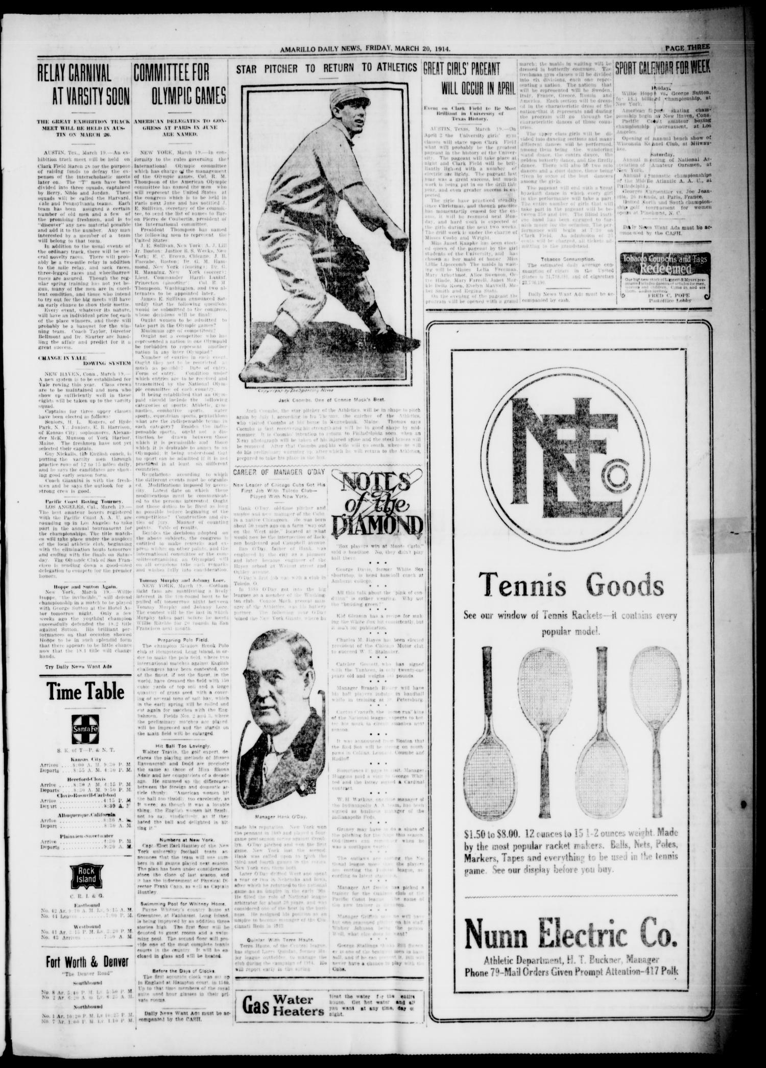 Amarillo Daily News (Amarillo, Tex.), Vol. 4, No. 118, Ed. 1 Friday, March 20, 1914
                                                
                                                    [Sequence #]: 3 of 8
                                                