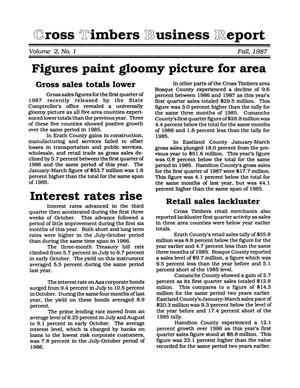 Primary view of object titled 'Cross Timbers Business Report, Volume 2, Number 1, Fall 1987'.