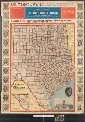 Primary view of object titled 'Map of Texas and Oklahoma.'.