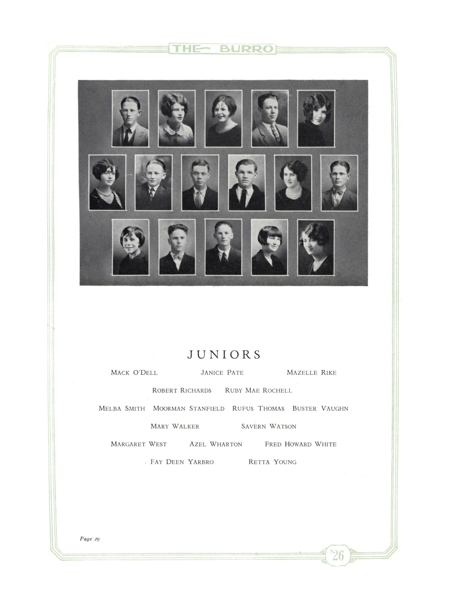 The Burro, Yearbook of Mineral Wells High School, 1926
                                                
                                                    29
                                                