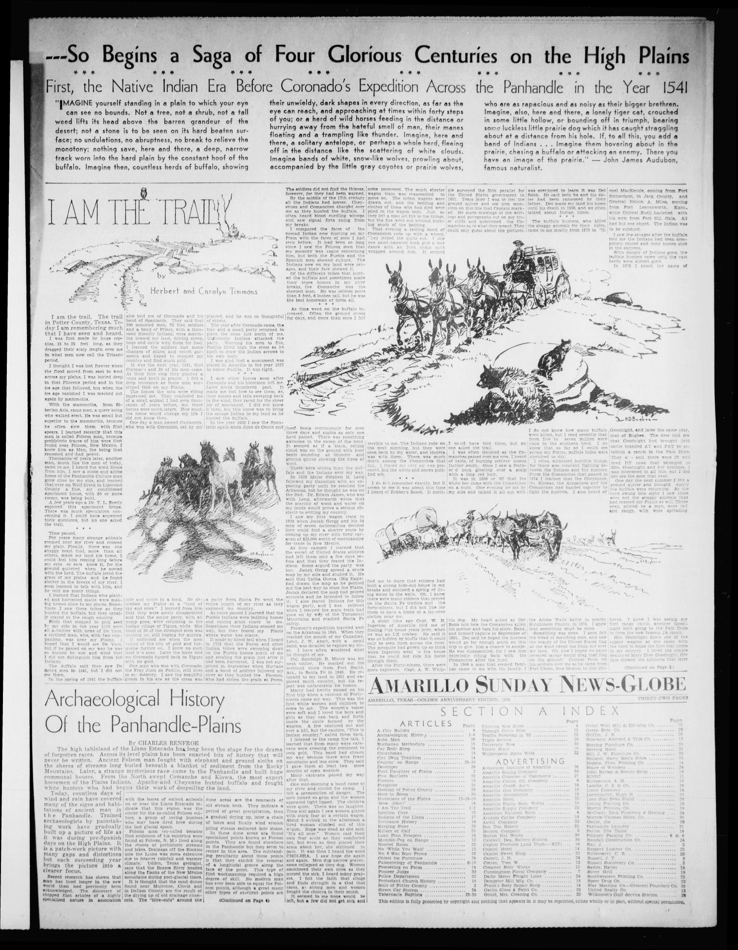 Amarillo Sunday News-Globe (Amarillo, Tex.), Vol. 13, No. 33, Ed. 1 Sunday, August 14, 1938
                                                
                                                    [Sequence #]: 25 of 264
                                                