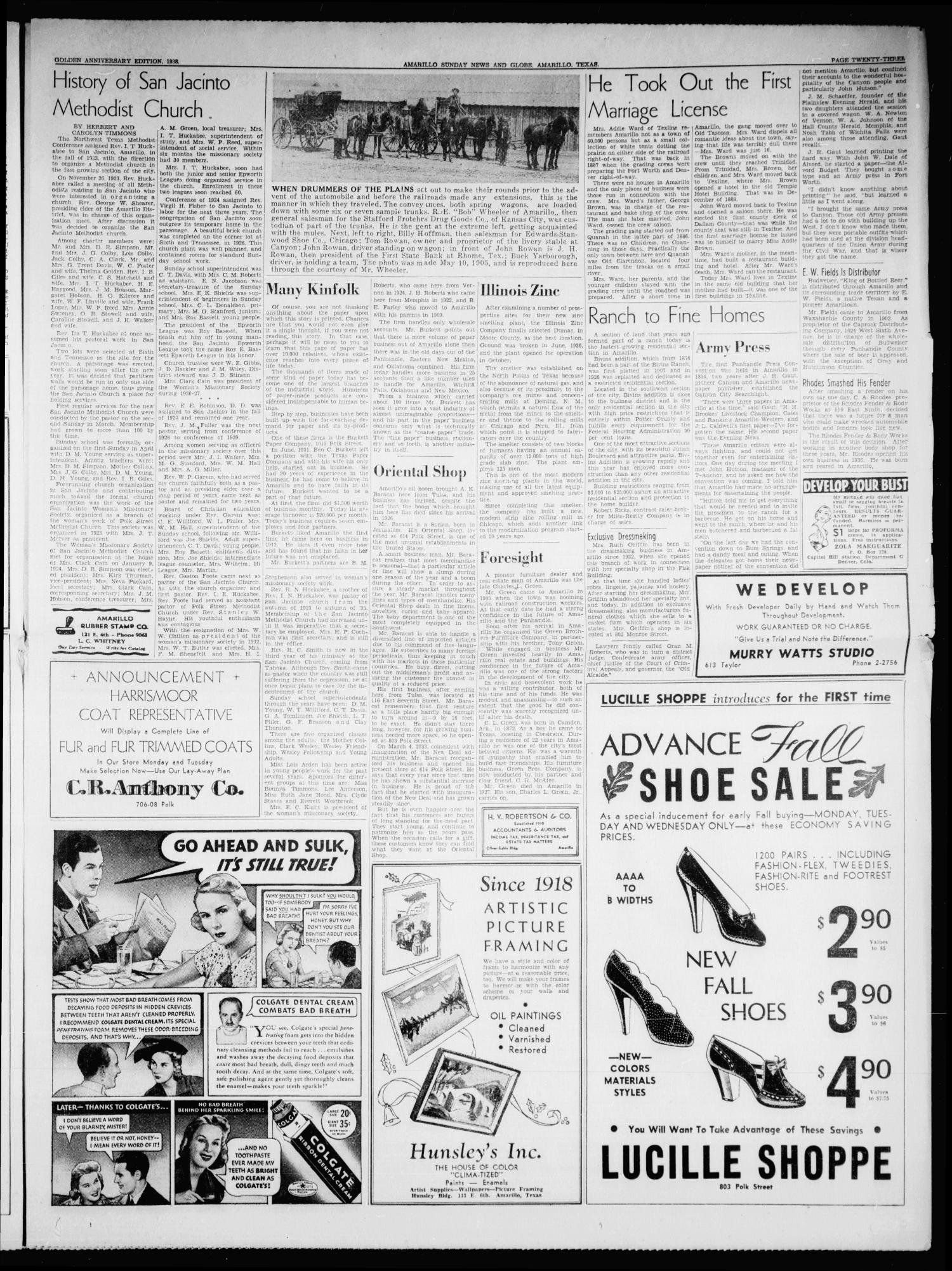 Amarillo Sunday News-Globe (Amarillo, Tex.), Vol. 13, No. 33, Ed. 1 Sunday, August 14, 1938
                                                
                                                    [Sequence #]: 7 of 264
                                                