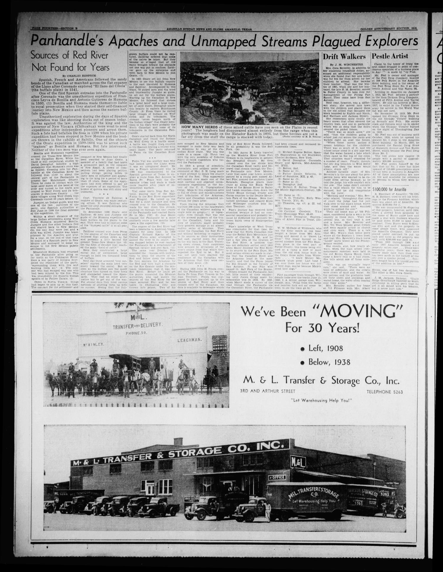 Amarillo Sunday News-Globe (Amarillo, Tex.), Vol. 13, No. 33, Ed. 1 Sunday, August 14, 1938
                                                
                                                    [Sequence #]: 70 of 264
                                                